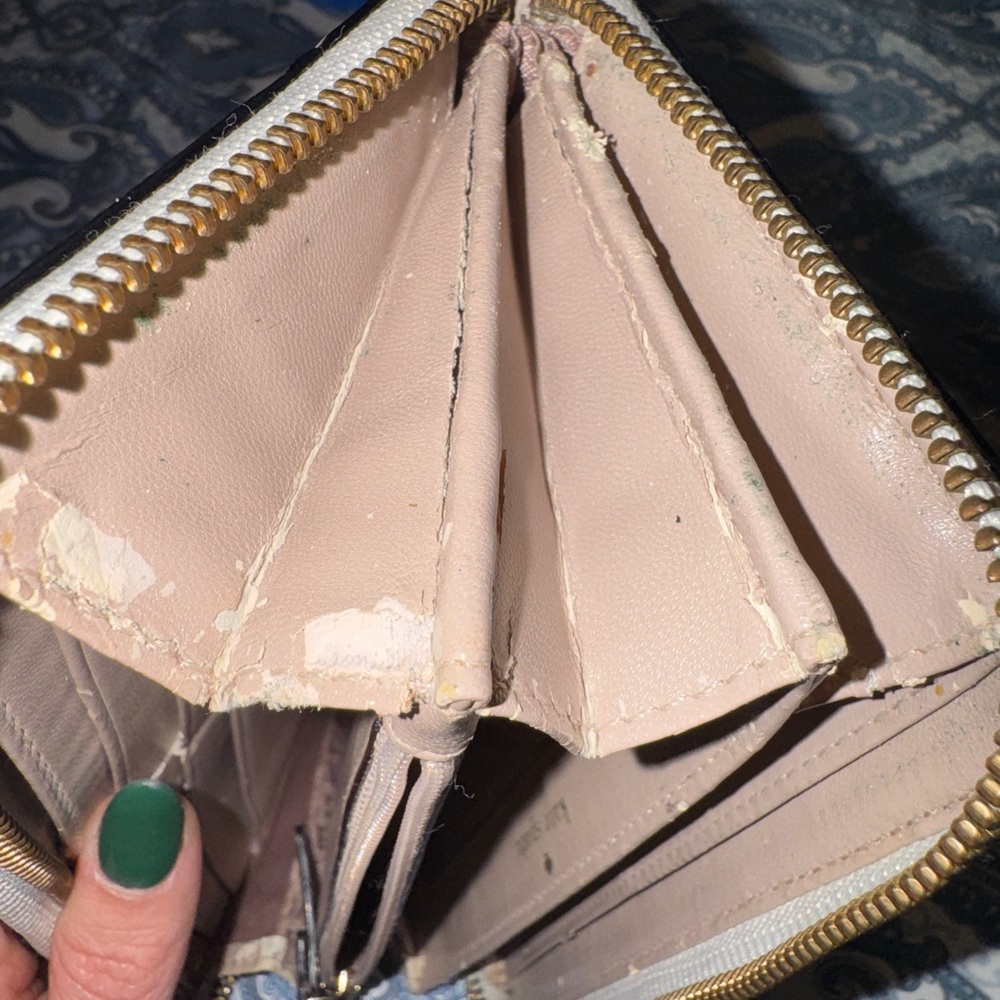 kate spade Two-Tone Cream and Beige Zip Wallet - Picture 5 of 9